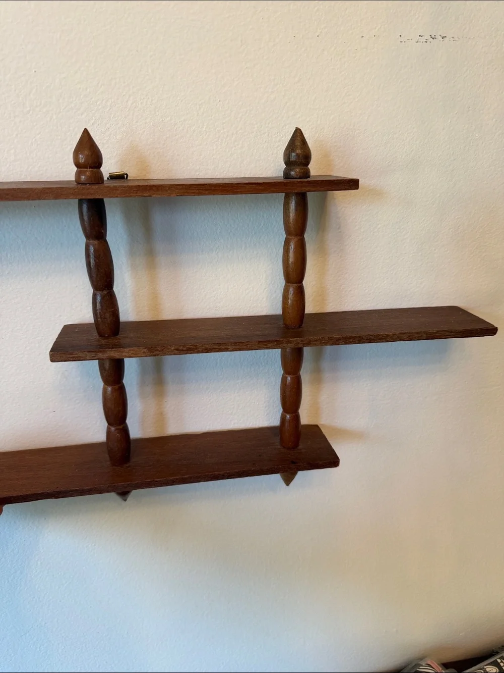 Wooden Wall Shelf Rack in Dark Brown